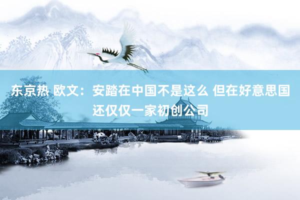 东京热 欧文：安踏在中国不是这么 但在好意思国还仅仅一家初创公司